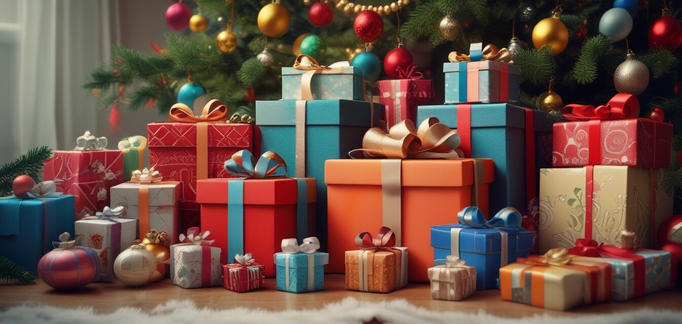 Display of holiday gifts